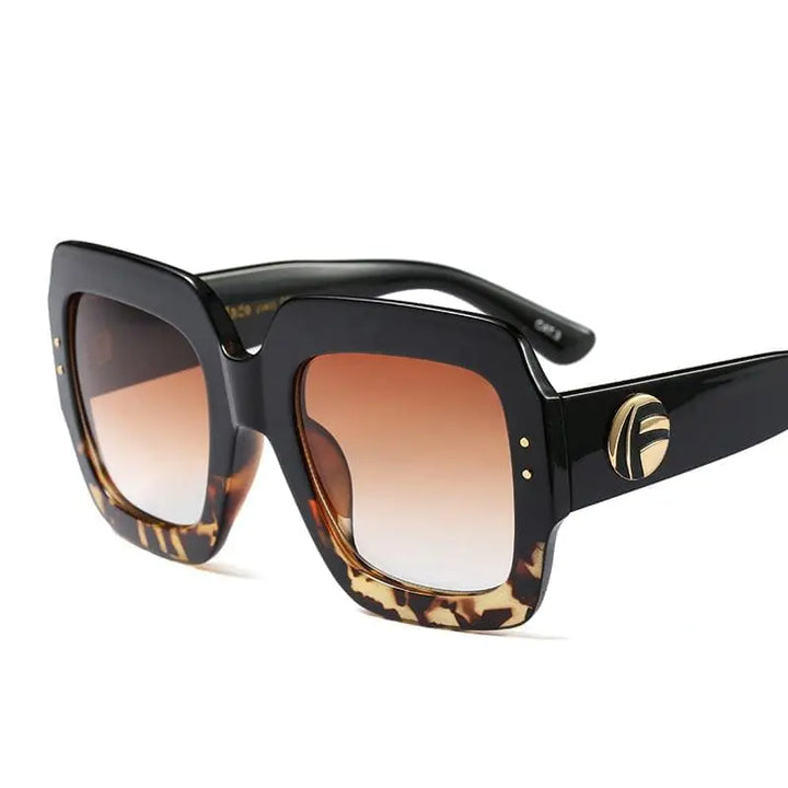 Designer Oversized Big Square Fashion Sunglasses Women Custom UV400 Sun Shades lentes de sol Metal Logo - Get Me Products