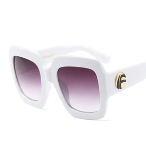 Designer Oversized Big Square Fashion Sunglasses Women Custom UV400 Sun Shades lentes de sol Metal Logo - Get Me Products