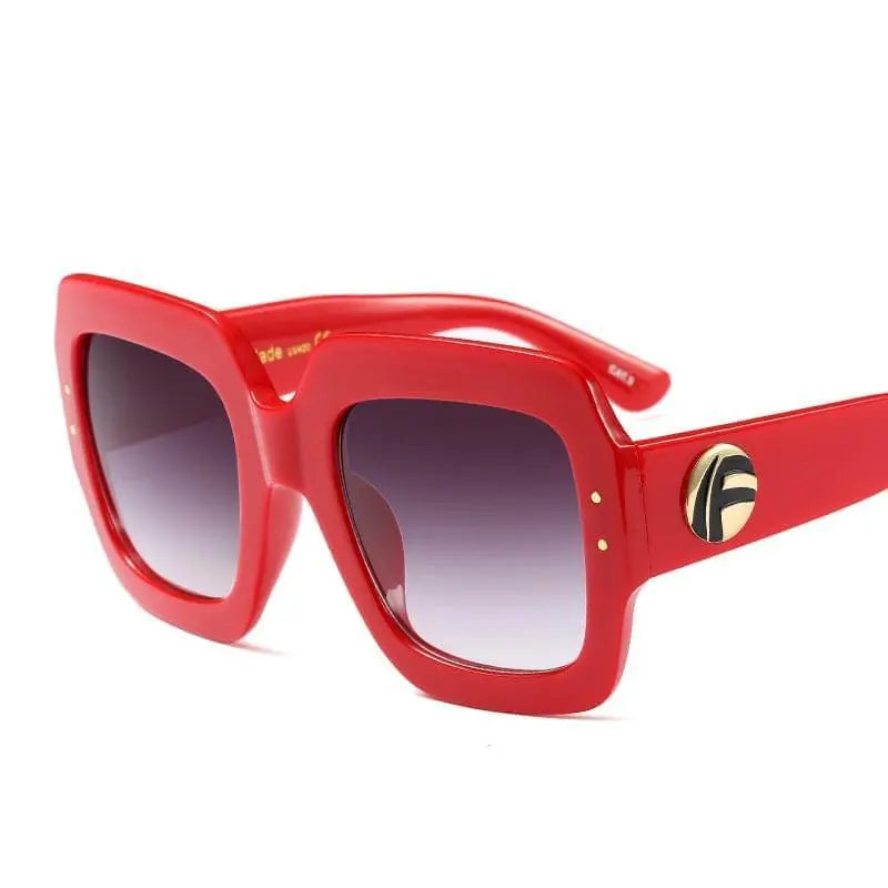 Designer Oversized Big Square Fashion Sunglasses Women Custom UV400 Sun Shades lentes de sol Metal Logo - Get Me Products