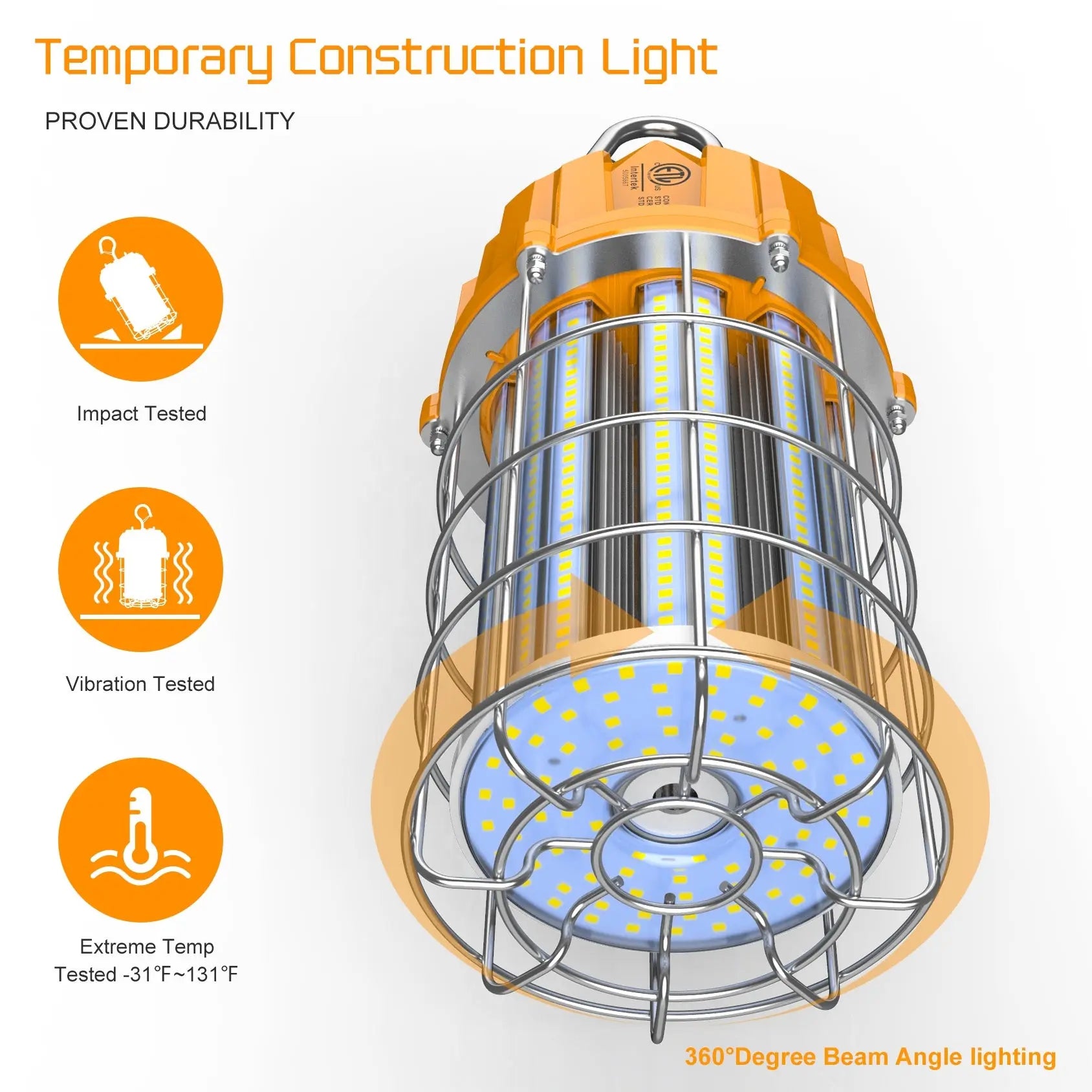 ETL Industry-graded Damp Location 120v LED Drop Light LED work light 150watt LED temporary lighting jobsite - Get Me Products