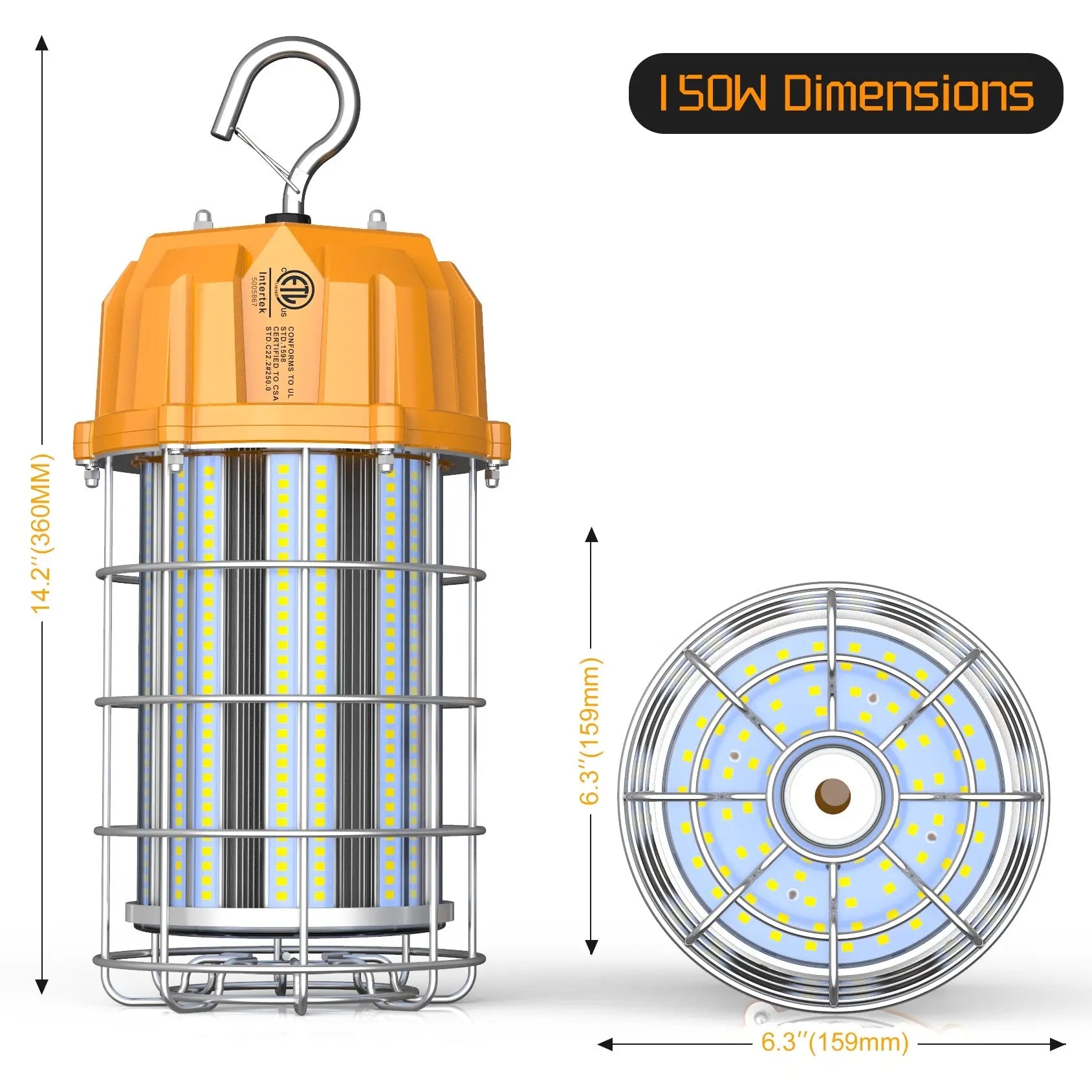 ETL Industry-graded Damp Location 120v LED Drop Light LED work light 150watt LED temporary lighting jobsite - Get Me Products