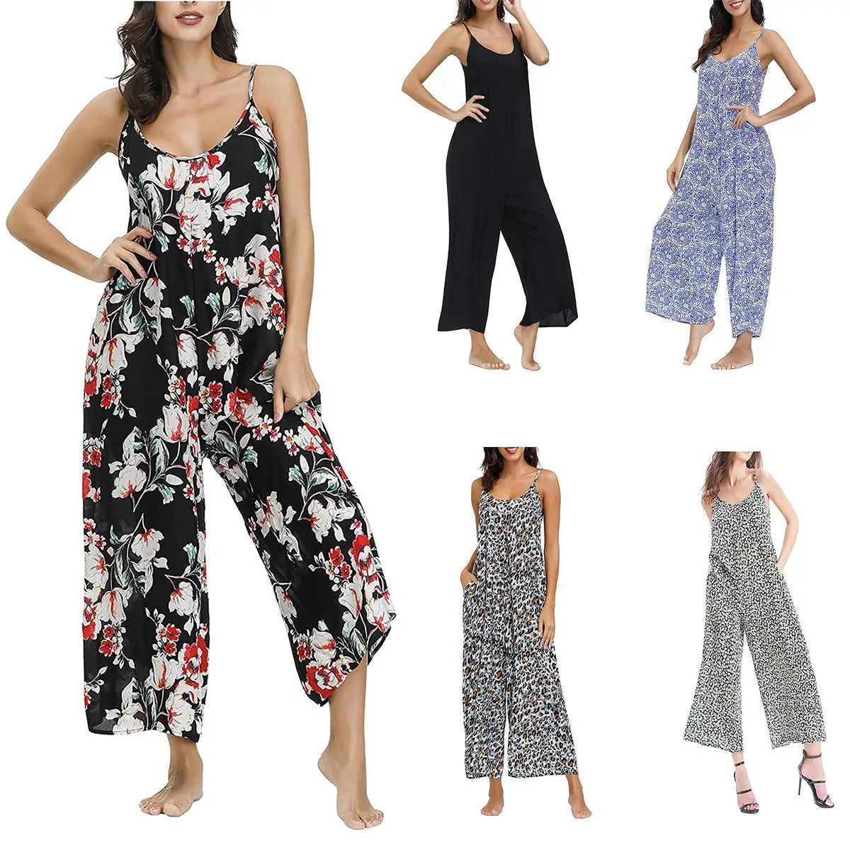 Fashion Sling Pocket Casual Wide Jumpsuit - Get Me Products