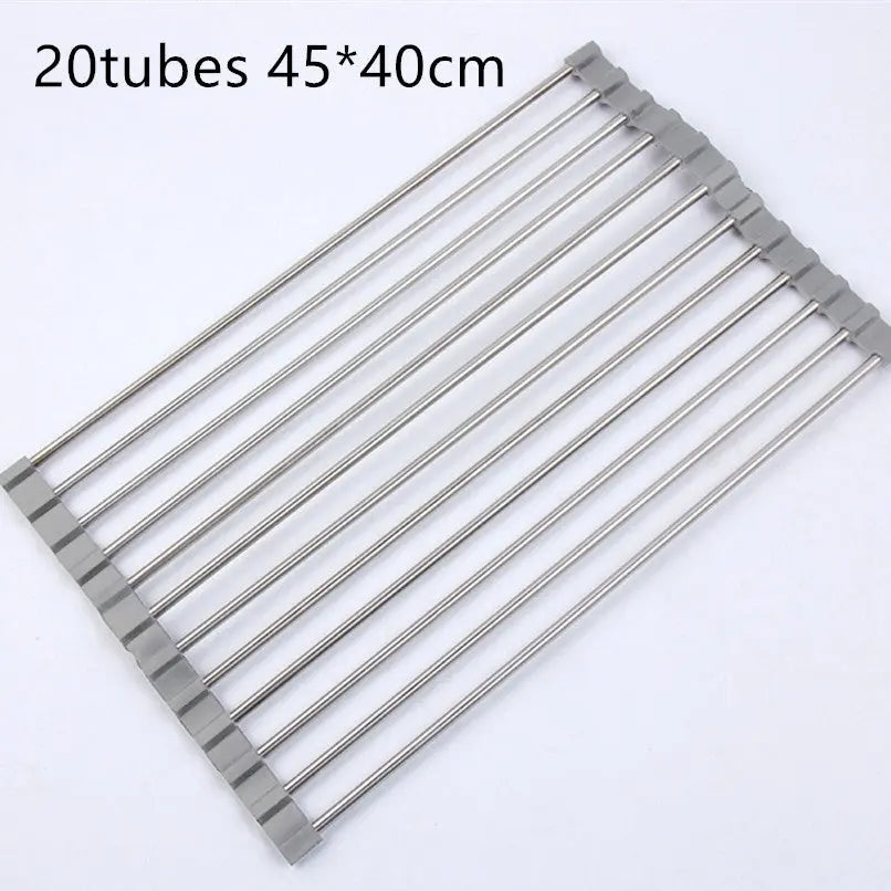 Folding Kitchen Drain Sink Rack Stainless Steel - Get Me Products