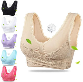 Front Cross Side Buckle Lace Side Non-Wire Sports Fitness Bra - Get Me Products