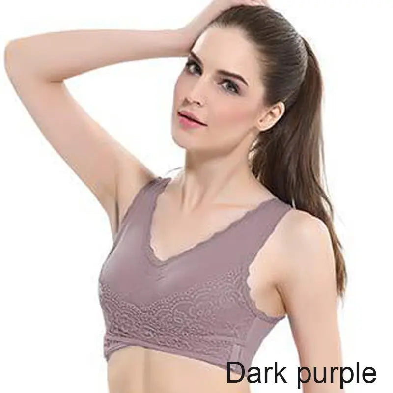 Front Cross Side Buckle Lace Side Non-Wire Sports Fitness Bra - Get Me Products