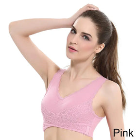 Front Cross Side Buckle Lace Side Non-Wire Sports Fitness Bra - Get Me Products