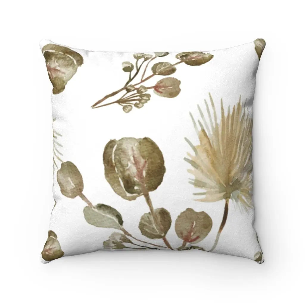 Garder Blossoms Double Sided Print Faux Suede Square Cushion - Get Me Products