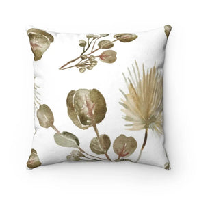 Garder Blossoms Double Sided Print Faux Suede Square Cushion - Get Me Products