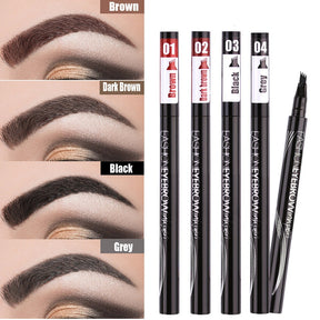 Waterproof Natural Eyebrow Pen Four-claw Eye Brow Tint Makeup three Colors Eyebrow Pencil Brown Black Grey Brush Cosmetics - Get Me Products