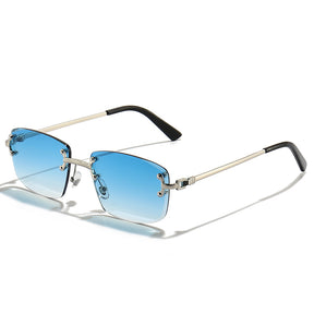 HBK Frameless trendy unisex sunglasses 2023 luxury rectangle rimless sunglasses men women - Get Me Products