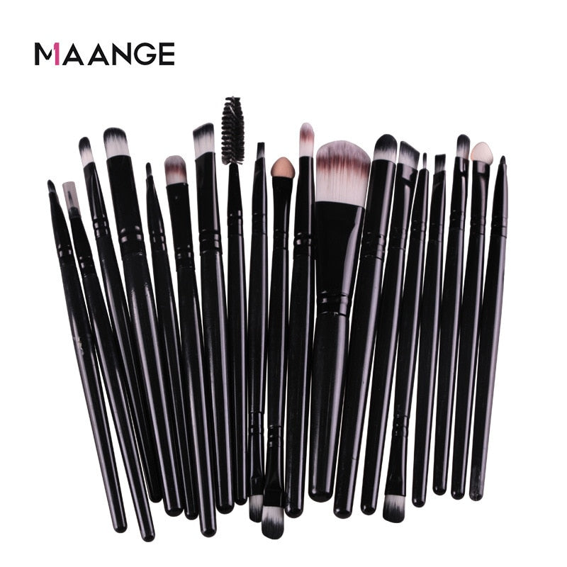 MAANGE 20pcs Makeup Brushes Sets Eye Cosmetic Powder Foundation Blending Eyeliner Eyelash Eyebrow makeup Soft Hair Beauty tool - Get Me Products