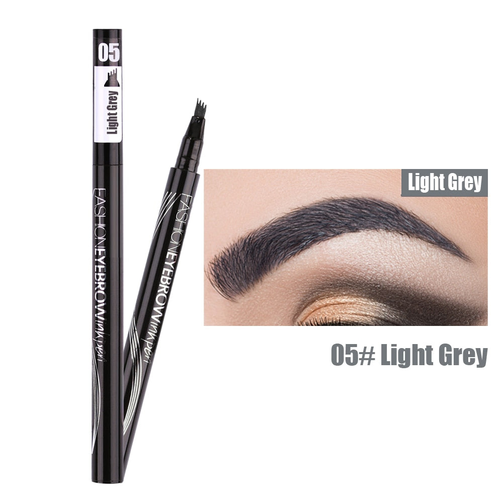 Waterproof Natural Eyebrow Pen Four-claw Eye Brow Tint Makeup three Colors Eyebrow Pencil Brown Black Grey Brush Cosmetics Get Me Products