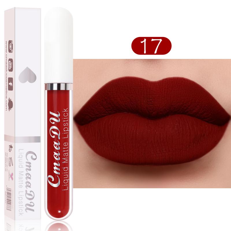 CmaaDu 18 Colors Long Lasting Lip Gloss Matte Velvet Liquid Lipstick Waterproof Moisturizing Lip Makeup Cosmetic TSLM1 - Get Me Products