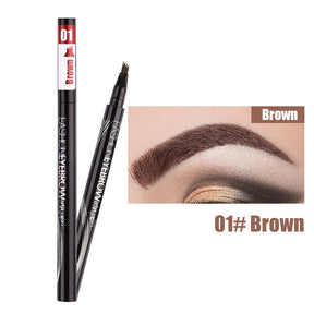 Waterproof Natural Eyebrow Pen Four-claw Eye Brow Tint Makeup three Colors Eyebrow Pencil Brown Black Grey Brush Cosmetics - Get Me Products