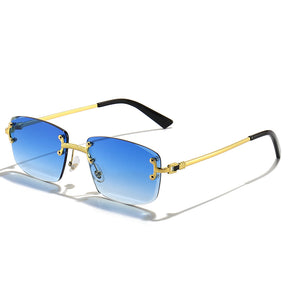 HBK Frameless trendy unisex sunglasses 2023 luxury rectangle rimless sunglasses men women - Get Me Products