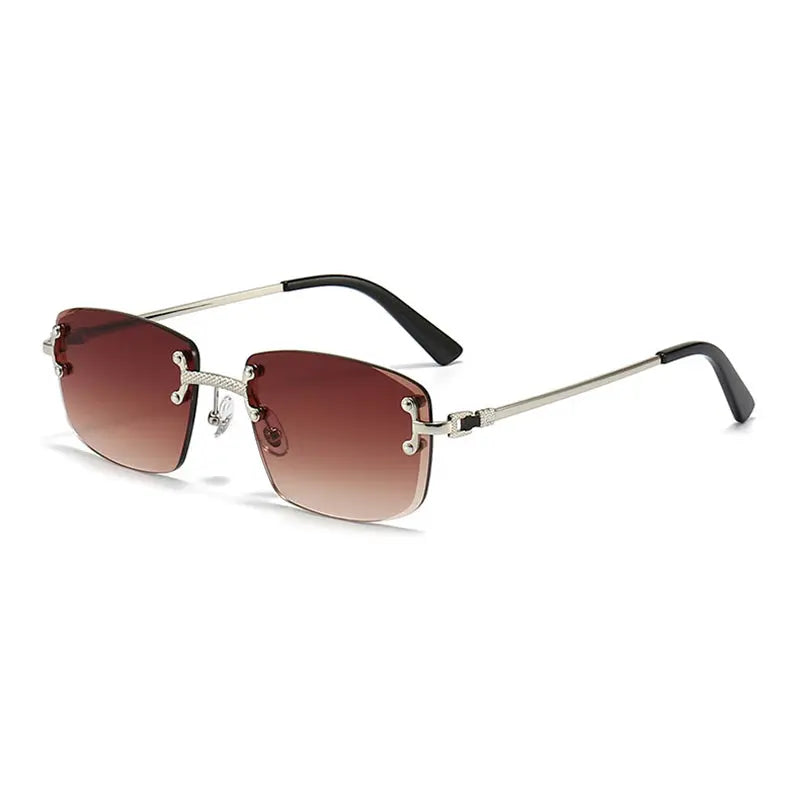 HBK Frameless trendy unisex sunglasses 2023 luxury rectangle rimless sunglasses men women - Get Me Products