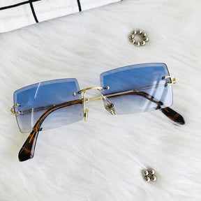 HBK Frameless trendy unisex sunglasses 2023 luxury rectangle rimless sunglasses men women - Get Me Products