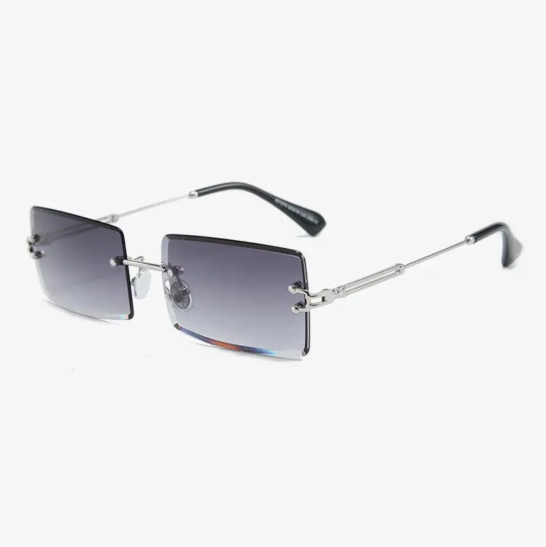 HBK Frameless trendy unisex sunglasses 2023 luxury rectangle rimless sunglasses men women - Get Me Products