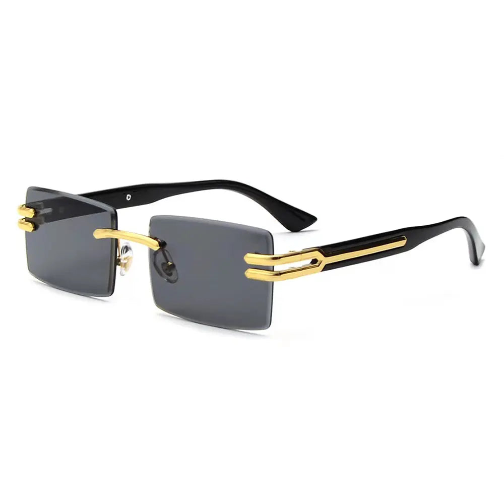 HBK Frameless trendy unisex sunglasses 2023 luxury rectangle rimless sunglasses men women - Get Me Products