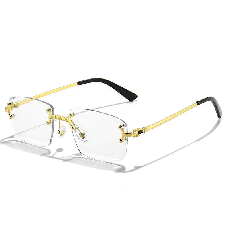 HBK gradient lens metal sunglasses rimless square blue uv400 high quality brown women sun glasses for men frameless - Get Me Products