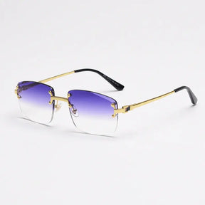 HBK gradient lens metal sunglasses rimless square blue uv400 high quality brown women sun glasses for men frameless - Get Me Products