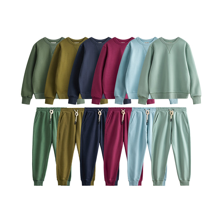 YLS Wholesale 470GSM Thick 100 Cotton Soft Sweatsuit Men Blank Plain Color Private Label Custom Jogging Sweat Suits - Get Me Products