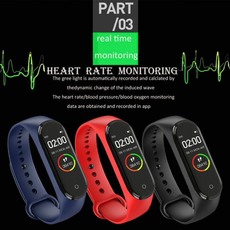 M4 Smart Digital Watch Bracelet for Men Women with Heart Rate Monitoring Running Pedometer Calorie Counter Health Sport Tracker - Get Me Products