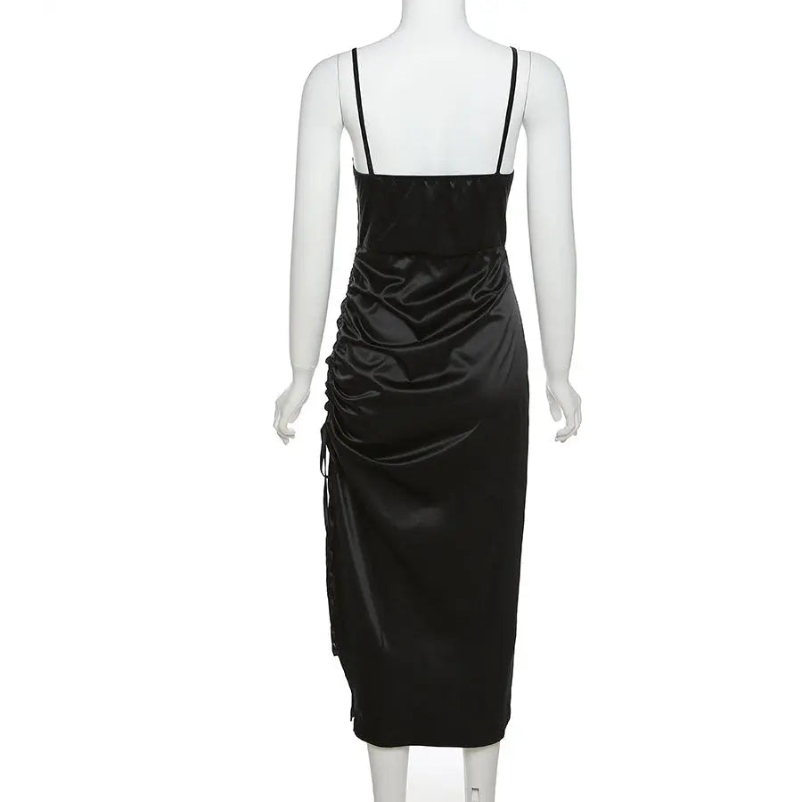 Kliou K21D09636 Sleeveless Dress Backless Solid Fall Evening Dresses Elegant Casual Dresses Women - Get Me Products