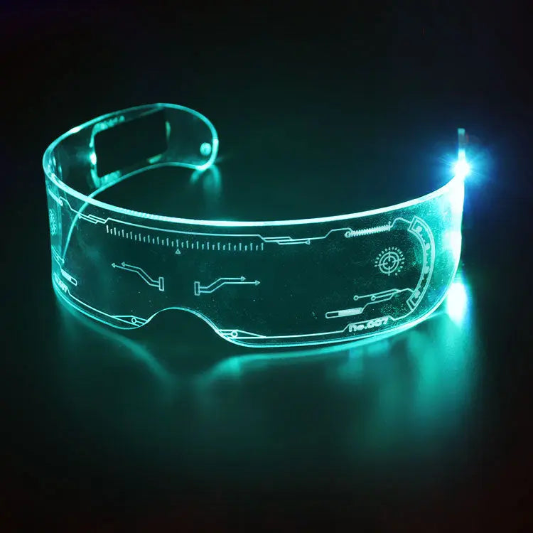 LED Illuminated Tech Glasses Christmas Party Bar Dance Illuminated Acrylic Goggles getmeproducts.co.uk