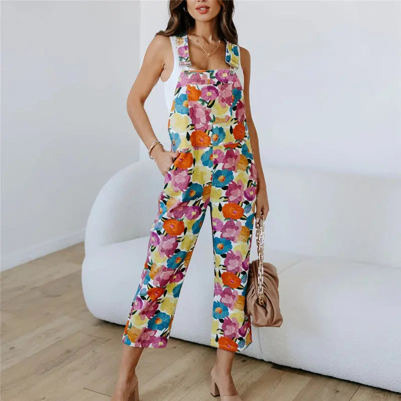 Ladies Print Urban Casual Sleeveless Jumpsuit - Get Me Products