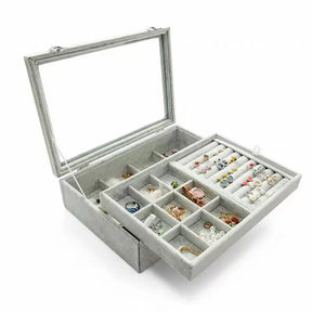 Large Capacity Jewelry Box Double Layer Flannel Box - Get Me Products