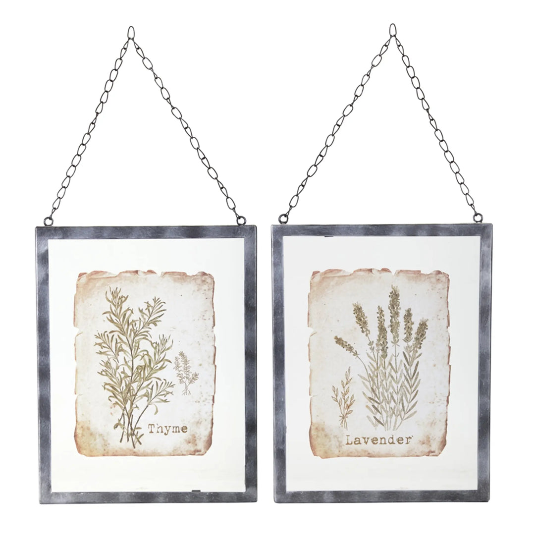 Lavender/Thyme Frame (Set of 2) 9.5" x 12.5" Glass/Metal - Get Me Products