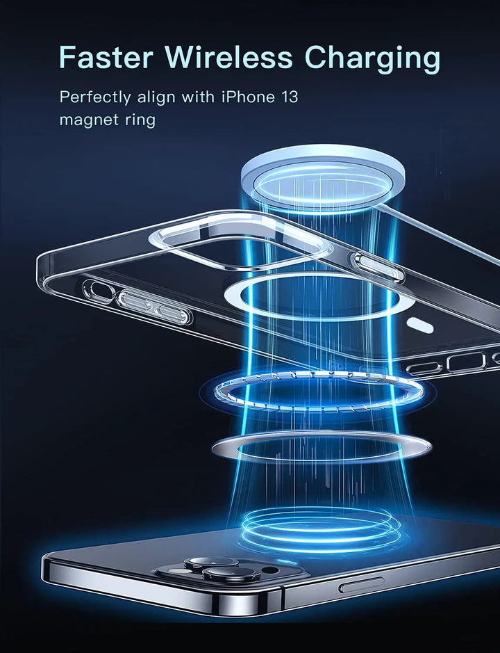Magnetic Clear Phone Case for iPhone 14 13 12 Pro Max 2022 Transparent Shockproof Cover For Mag Wireless Charging Magnet Case - Get Me Products