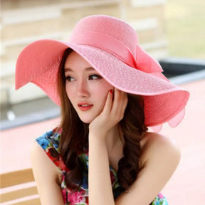 hat shade straw hat female summer foldable sunscreen sun hat travel seaside vacation beach hat - Get Me Products