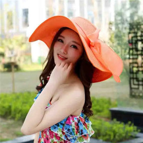 hat shade straw hat female summer foldable sunscreen sun hat travel seaside vacation beach hat - Get Me Products