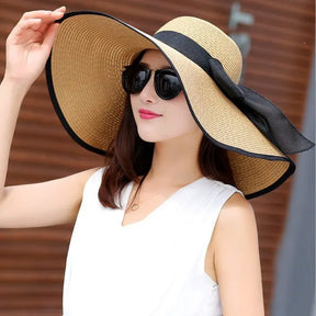 hat shade straw hat female summer foldable sunscreen sun hat travel seaside vacation beach hat - Get Me Products