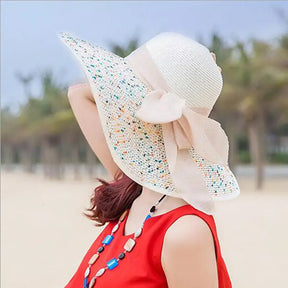 hat shade straw hat female summer foldable sunscreen sun hat travel seaside vacation beach hat - Get Me Products