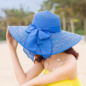 hat shade straw hat female summer foldable sunscreen sun hat travel seaside vacation beach hat - Get Me Products