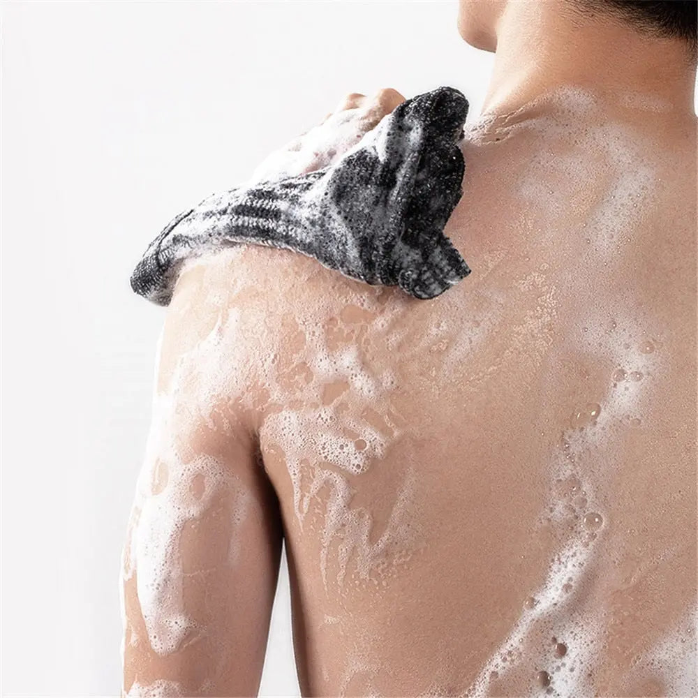 Men Bath Shower Towel Long Strip Back Scrub Rubbing Rub Sponge Washer Gray Dead Skin Remove Tool Friendly Artifact Home Gadgets getmeproducts.co.uk