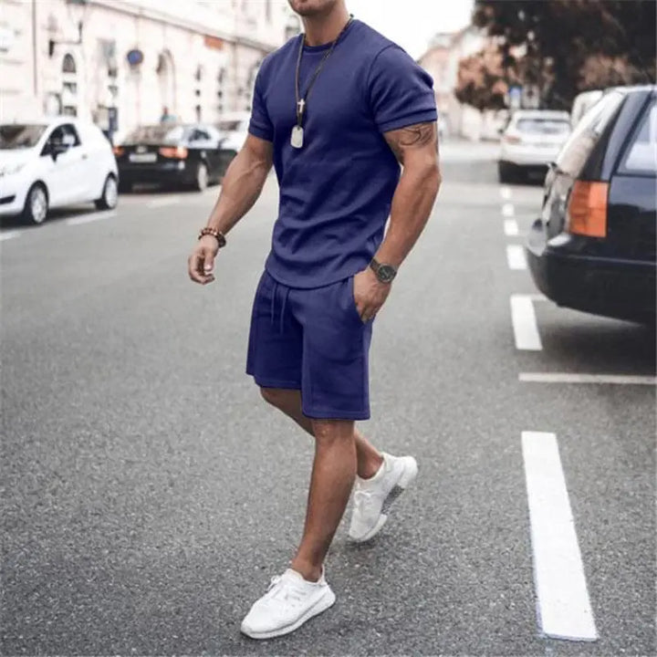 Men's Athletic Shirts And Shorts Outfits Short Sleeve Activewear Sports Set Summer Casual Tracksuit - Get Me Products