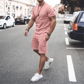 Men's Athletic Shirts And Shorts Outfits Short Sleeve Activewear Sports Set Summer Casual Tracksuit - Get Me Products