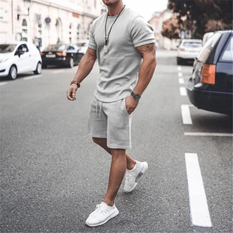 Men's Athletic Shirts And Shorts Outfits Short Sleeve Activewear Sports Set Summer Casual Tracksuit - Get Me Products