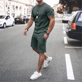 Men's Athletic Shirts And Shorts Outfits Short Sleeve Activewear Sports Set Summer Casual Tracksuit - Get Me Products