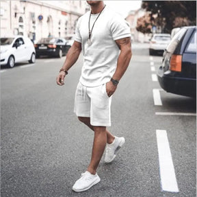 Men's Athletic Shirts And Shorts Outfits Short Sleeve Activewear Sports Set Summer Casual Tracksuit - Get Me Products