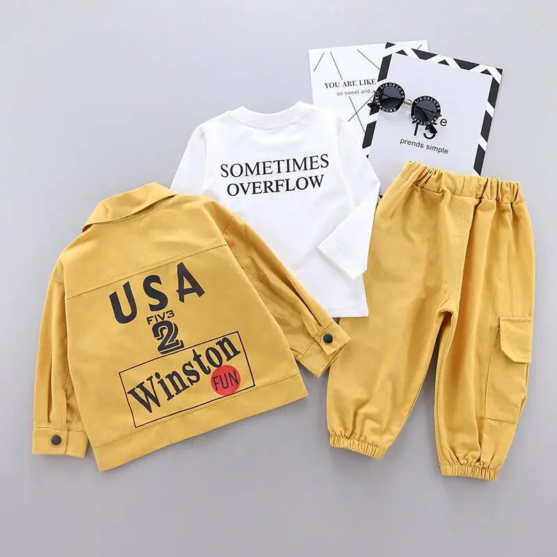 Menoea Baby Boy Clothing set Autumn fashion Cotton Hooded Tops Pants Ivory Max