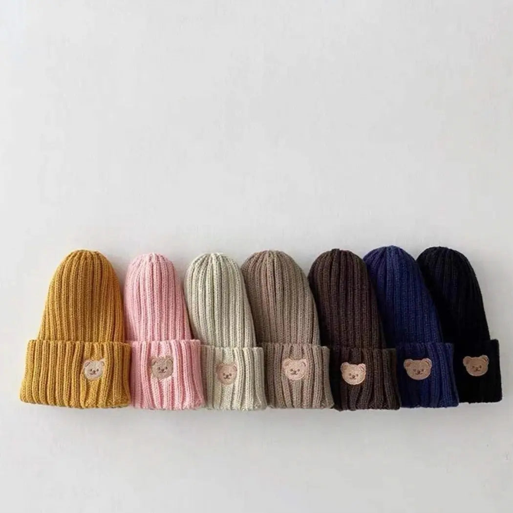 Milancel Autumn Kids Hat Candy Color Boys Knit Hat Girls Bear Head - Get Me Products