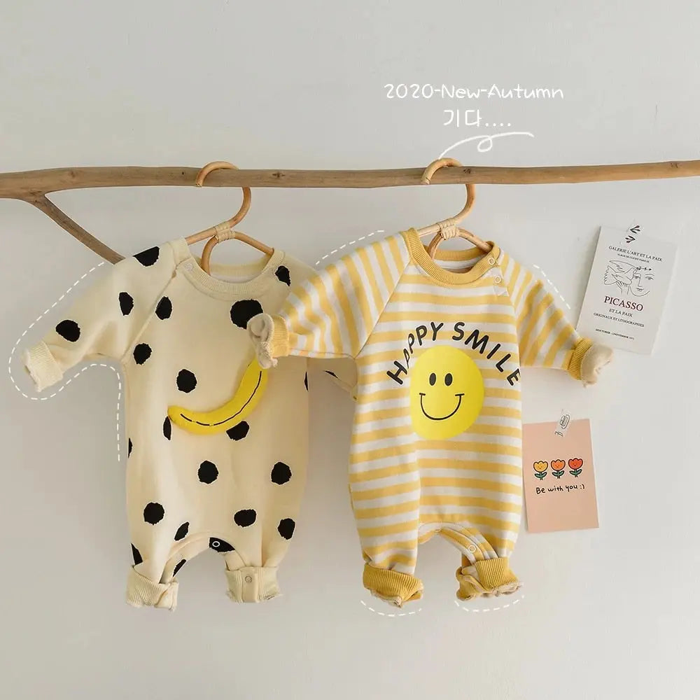 Milancel Baby Rompers Baby Girls Clothes Banana Baby Jumpsuit Smile - Get Me Products