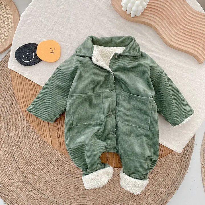 Milancel Baby Rompers Corduroy Jumpsuits Fur Lining Girls Clothes - Get Me Products