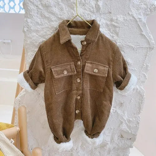 Milancel Baby Rompers Corduroy Jumpsuits Fur Lining Girls Clothes - Get Me Products