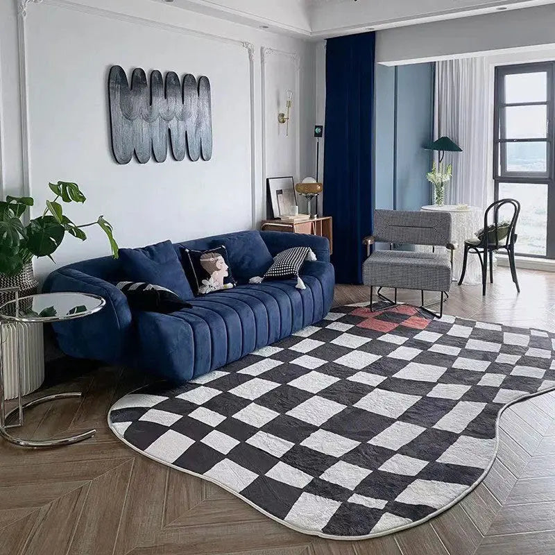 Modern Simple Living Room Carpet Bedroom Checkerboard - Get Me Products